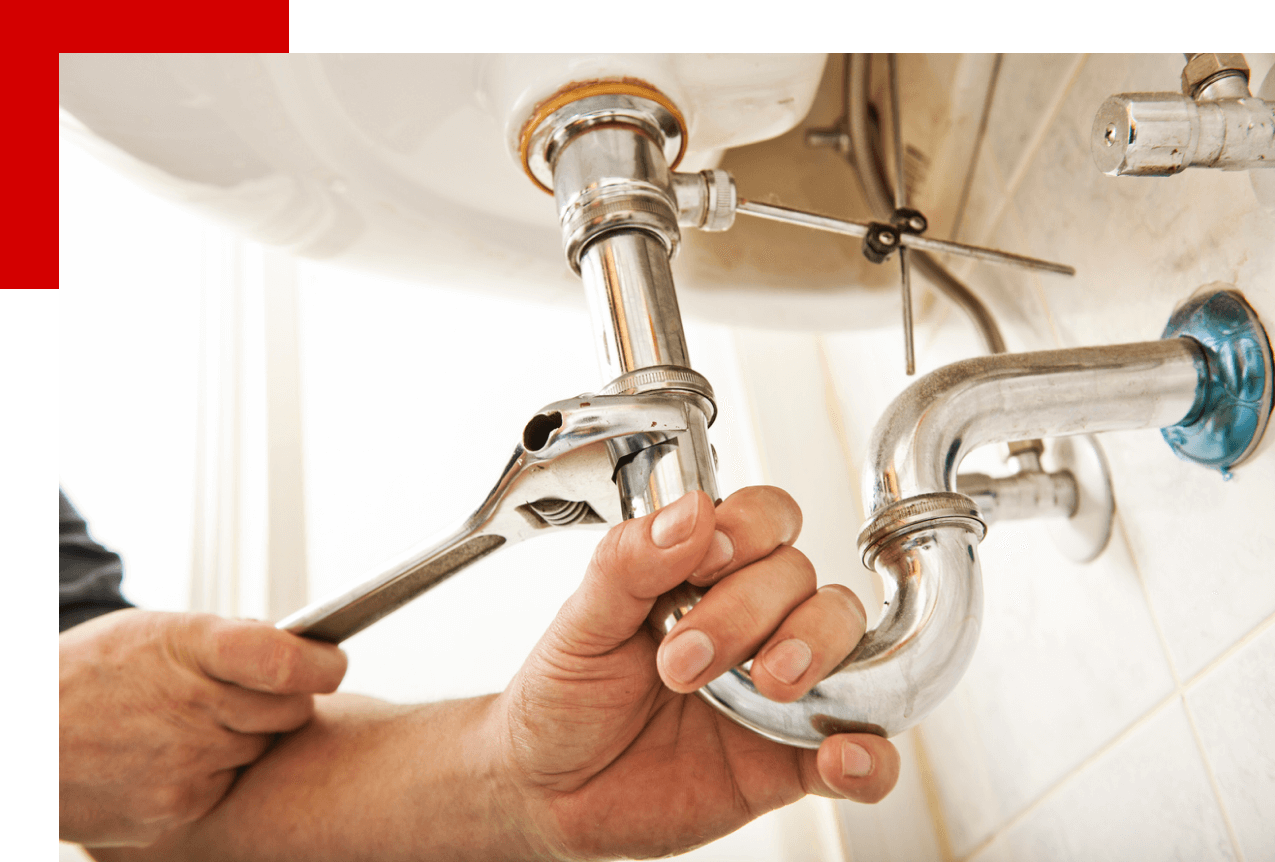 fixing sink pipe red