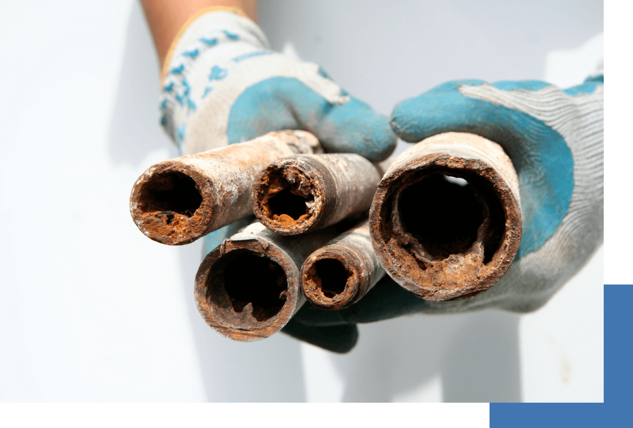 rusty blocked drains