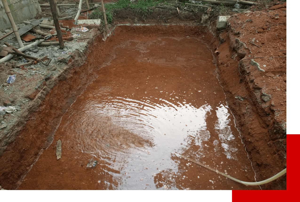 Large soakaway drain residential land